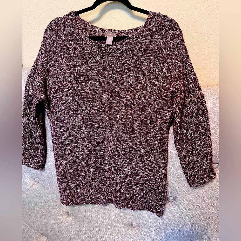 Chicos Cranberry & Gold Sweater (0)